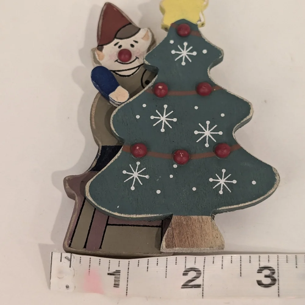 VTG Elf For Pull-Along Wooden Santa's Toy Factory Christmas Decor ELF ONLY